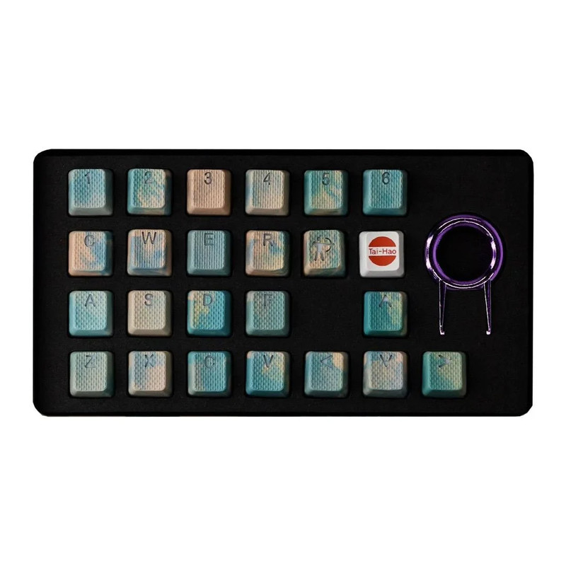 Tai-Hao Rubber Backlit Mark II Gaming Keycap - Green & Peach Camo - مفاتيح كيبورد